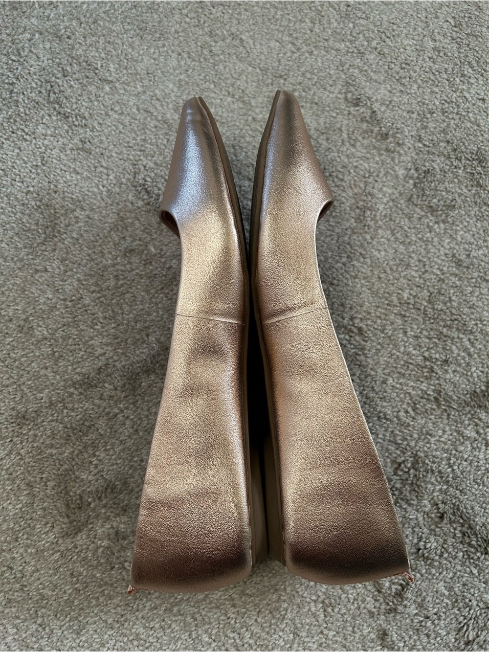 BP. Women's Metallic Rose Gold Pointed Toe Flats, size 9.5M - Picture 6 of 7